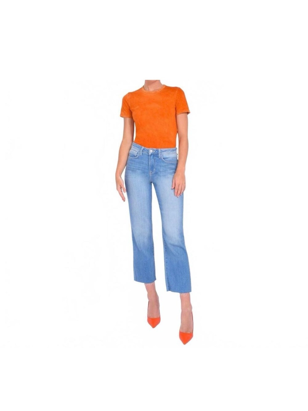 NWT L'AGENCE wanda high rise crop wide leg jean in bal harbour